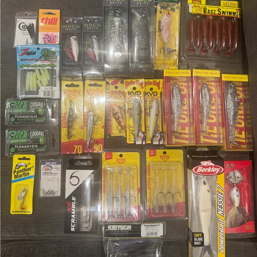 Assorted Berkley and Strike King Fishing Lures - Assorted Colors